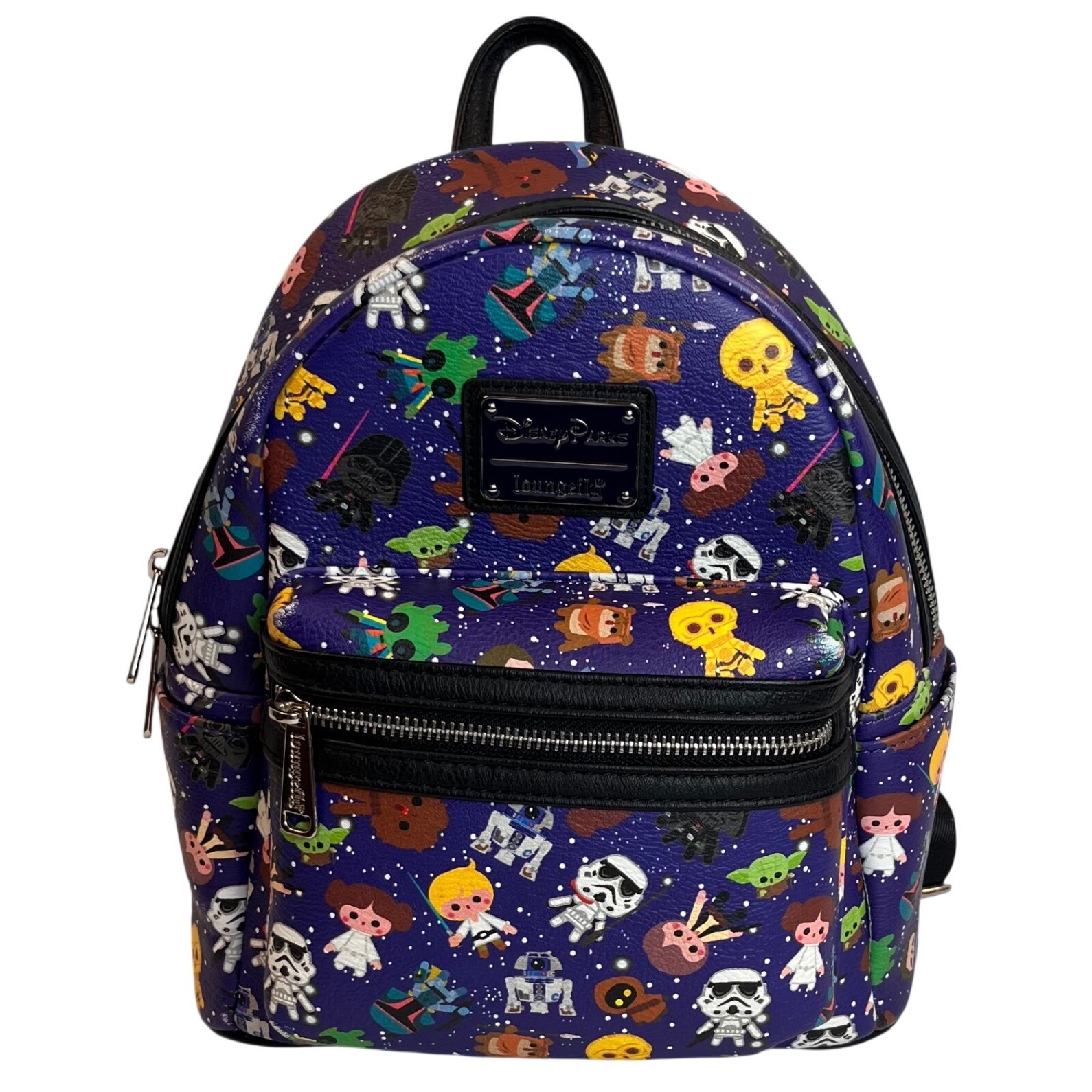 Loungefly Disney Parks Star Wars Chibi Mini Backpack Purple Galaxy Wdw Dl